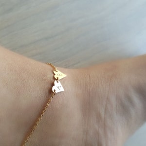Dainty Heart Anklet, Initial Heart Anklet,Initial Anklet, Initial Heart coin Anklet,Bridesmaid Gift,birthday gift, Christmas gift