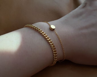 Pulsera de punto minúsculo minimalista, pulsera de oro, pulsera de punto de oro rosa, pulsera de mejores amigos, pulsera personalizada, regalo de dama de honor, regalo de la madre