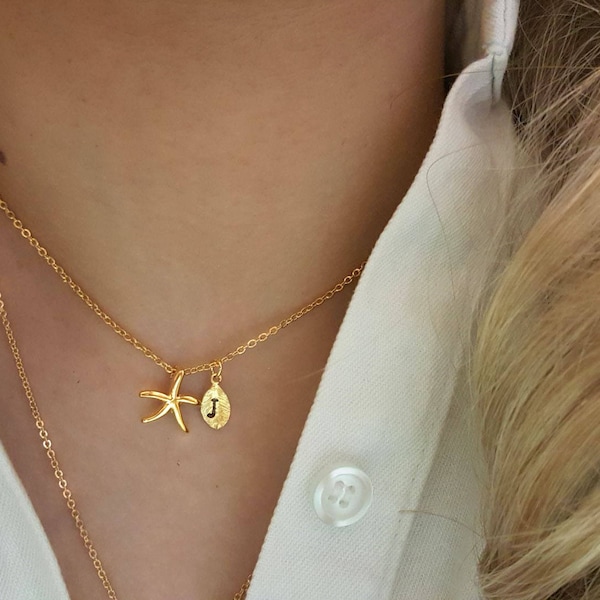 Delicate Petite Starfish necklace, Starfish necklaces,Layering necklace, Tiny Necklace ,Bridesmaid Gift, valued gift