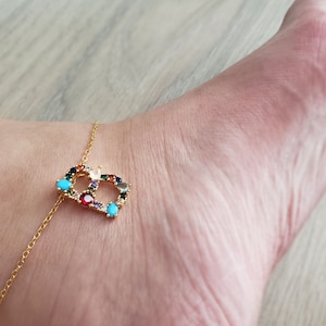 Birth stone Initial Anklet,Initial Anklet,Alphabet Anklet,Turquoise Anklet,Bridesmaid Gift, Mothers day gift,natural stone Anklet,Ruby Aklet