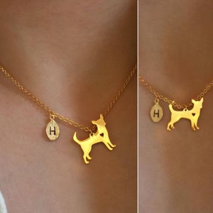Delicate Petite Chihuahua Dog Necklace,Chihuahua necklace,Layering necklace, Tiny Necklace ,Bridesmaid Gift, valued gift,DOG necklace zdjęcie 1