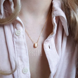 18k Gold  Coffee Bean Necklace, Coffee lover necklace, Minimalist Necklace, unique necklace, Bridesmaid Gift, Coffee necklace,Christmas Gift