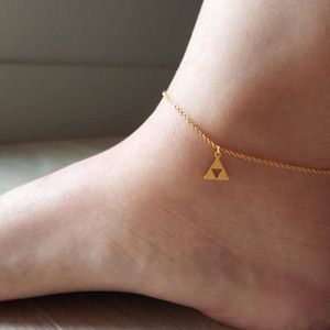 Dainty Triforce Anklet, delicate Triforce Anklet,hallow anklet, Unique Anklet, Bridesmaid Gift,valued gift,Christmas gifts,good present