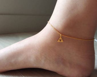 Dainty Triforce Anklet, delicate Triforce Anklet,hallow anklet, Unique Anklet, Bridesmaid Gift,valued gift,Christmas gifts,good present
