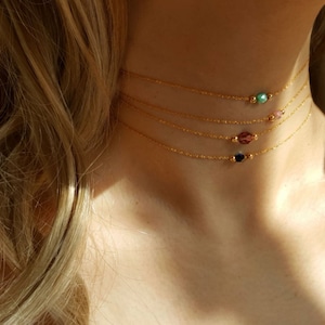 Winziger Edelstein Halsband,Winzige Perle Halsband,Türkis Halskette,Minimalist Halskette,Türkis Halsband,Rosenquarz Halskette,Brautjungfer Geschenk