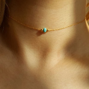 Tiny gemstone choker,Tiny choker,Turquoise necklace,Minimalist Necklace,Turquoise choker,Turquoise necklace,Bridesmaid Gift,birthday gift
