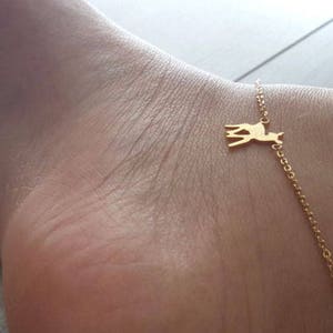 Dainty Bambi Anklet, deer anklets,delicate coin Anklet,Unique Anklet,Bridesmaid Gift,valued gift,Christmas gift,good present