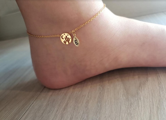 Minimal Cactus Anklets_ Desert Night Anklet for and