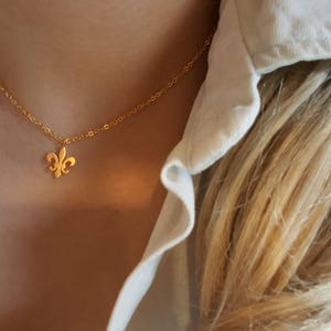 Fleur de Lis Halskette Blume Halskette Lilie Mütter Halskette Brautjungfer Geschenke Weihnachten Geburtstag Geschenke Personalisierter Schmuck Bester Freund Geschenk Bild 4