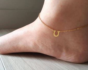 Dainty Horse shoe Anklet, Horse anklets,delicate coin Anklet,Unique Anklet,Bridesmaid Gift,valued gift,Christmas gift,good present