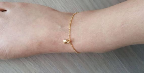 Delicate Petite pineapple Anklet,  Unique Anklet, summer anklet,coin Anklet,Bridesmaid Gift,valued gift,Christmas gifts,good present