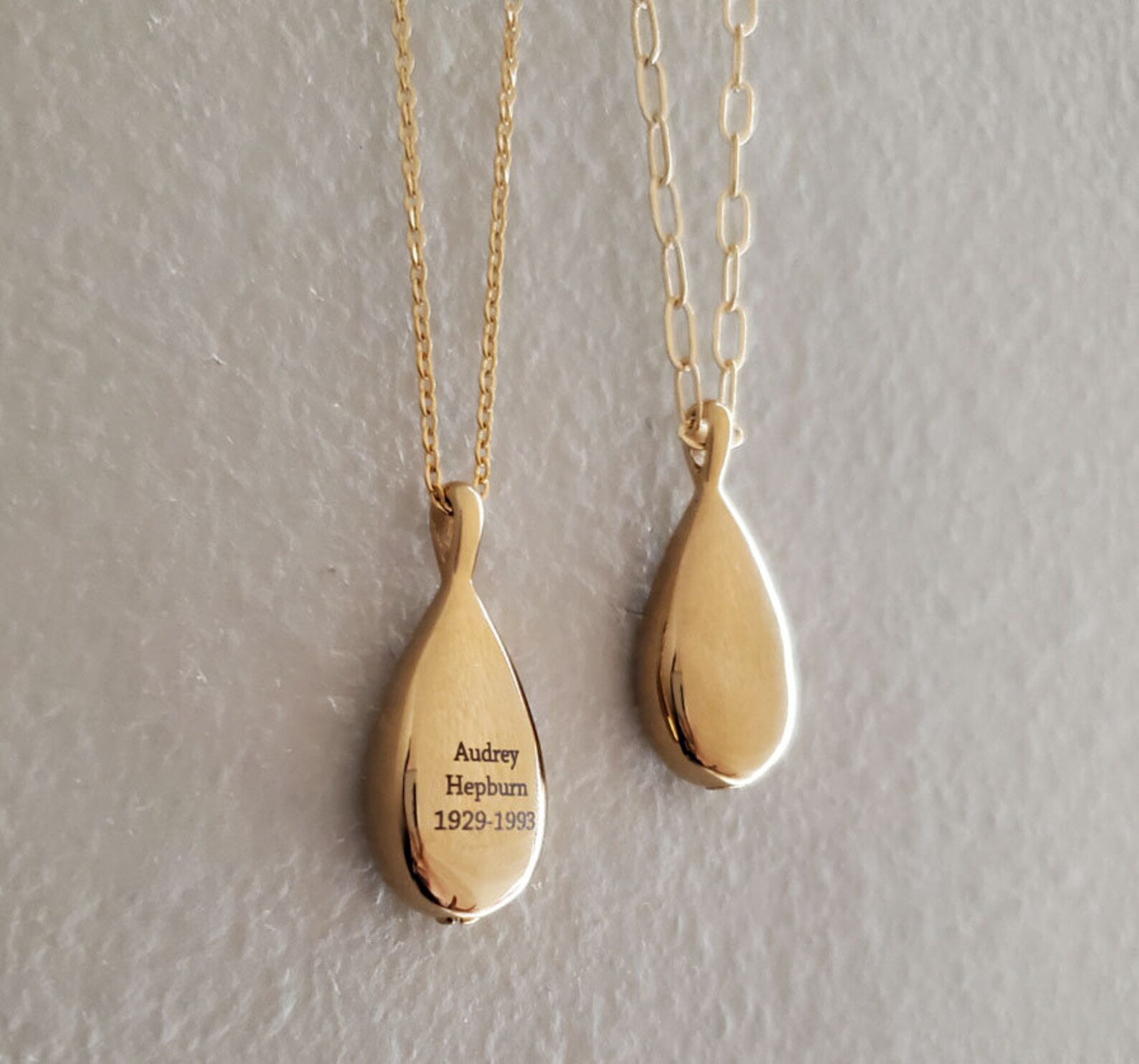 Personalized Teardrop Pendant Necklace for Human Ashes Etsy