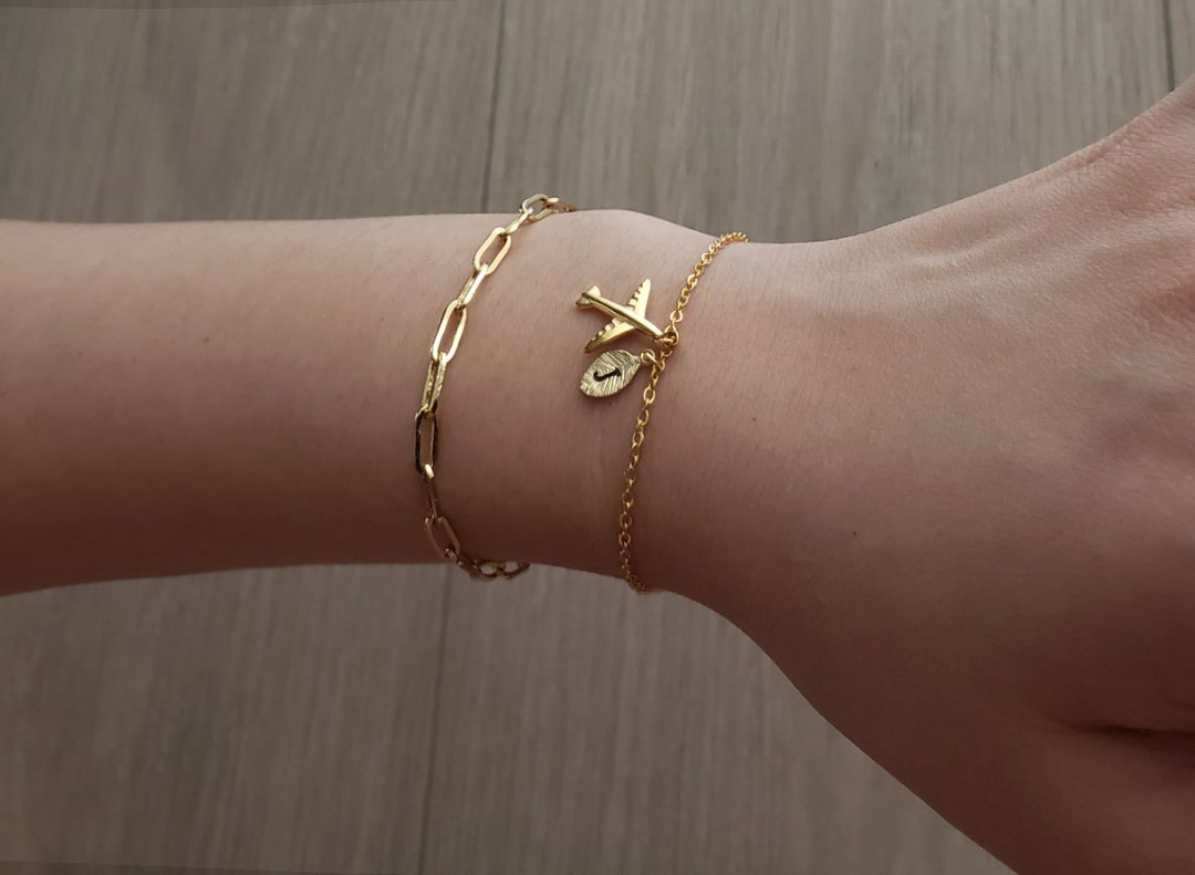 Handcrafted Butterfly Bracelet ⁃ Minimalist Bracelet ⁃ Fine Jewelry ⁃ Bracelet for Women ⁃ Gold Butterfly Bracelet - Layering Bracelet.