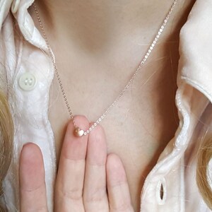 Rose Gold Mini heart Necklace, Minimalist Necklace, micro heart necklace, Bridesmaid Gift, Mini heart Necklace, birthday gift, mom gift
