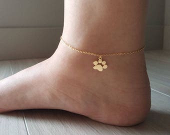 Dainty Paw Anklet, delicate Dog Anklet, Unique Anklet,Unique anklet,coin Anklet,Bridesmaid Gift,valued gift,Christmas gifts,good present