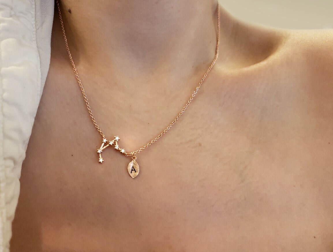 Rose Gold Libra Necklaceconstellation 