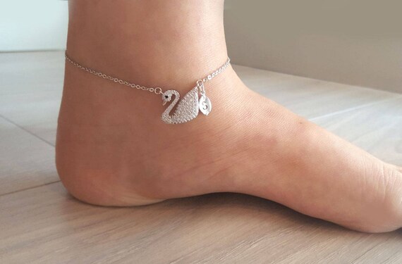 Dainty Delicate Swan Anklet bird Anklets Animal Etsy UK