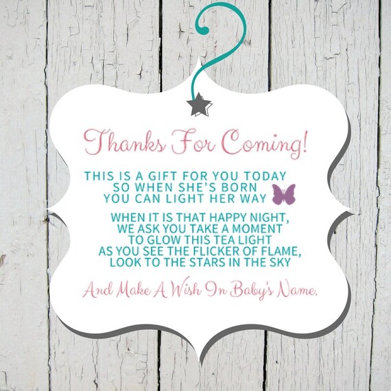 Favor Tag Wish Upon a Candle Baby Shower / Baby Sprinkle ...