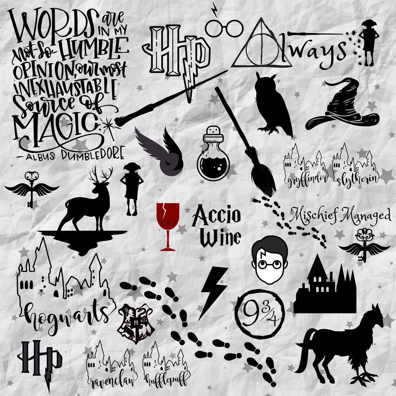 Harry Potter Inspired SVG PNG Cut File Bundle Dobby | Etsy