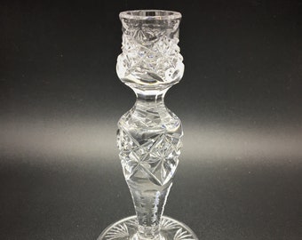 Vintage Lead Crystal Candlestick for Elegant Table Decor and Housewarming Gifts