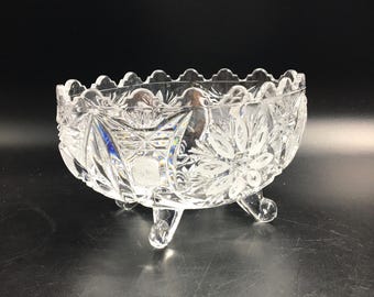 Vintage Cut Crystal Centerpiece Dish