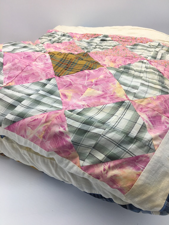 Vintage Handstitched Quilt Handstitched Quilt Antique Etsy