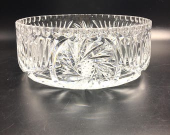 Vintage Bleikristall Crystal Bowl: Elegant Centerpiece