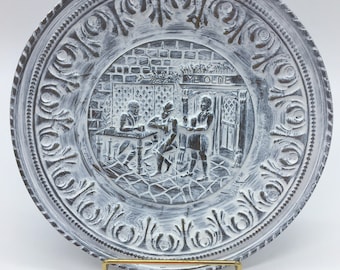 French Rustic Embossed Brass Wall Plate