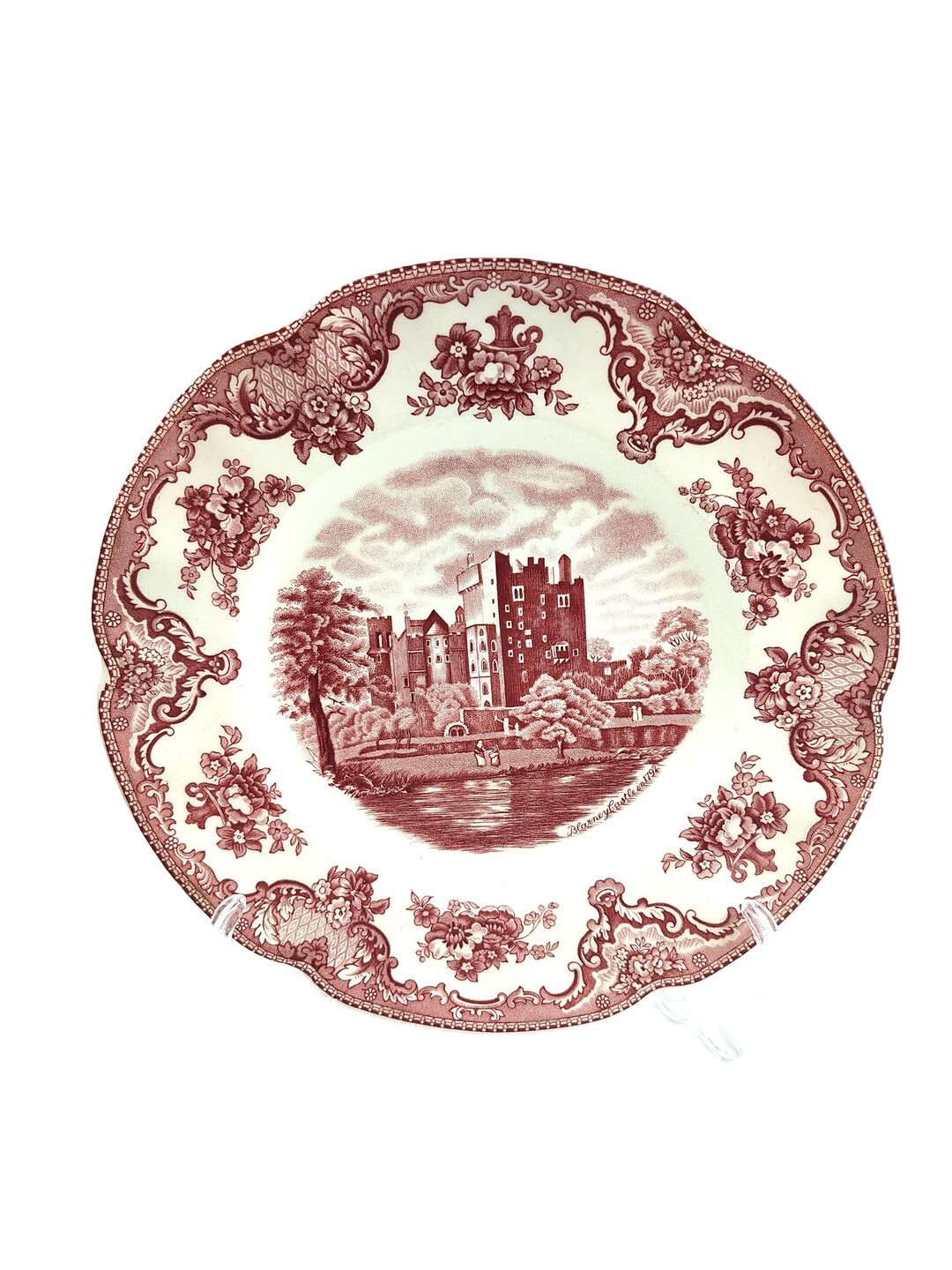 Victorian Red Transferware Wall Display Plate - Etsy