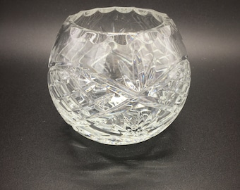 Vintage Crystal Rose Bowl for Table Decor - Housewarming Gift, Wedding, Mother&#39;s Day