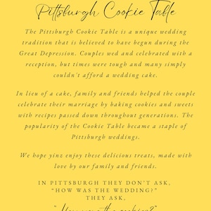 Pittsburgh Cookie Table Sign