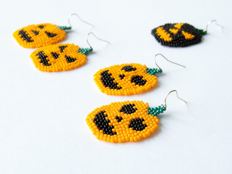 Beading pattern HALLOWEEN PUMPKIN Beading tutorial Seed bead Etsy