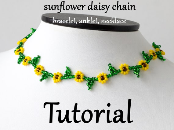 Seed Bead DAISY FLOWER Bracelet and Earrings Tutorial with Step by