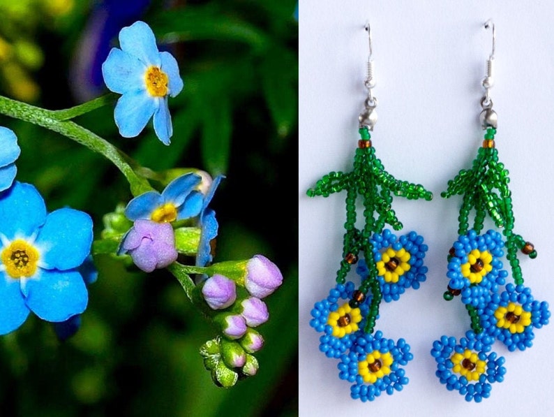 Beading tutorial flower Seed bead earrings How Etsy