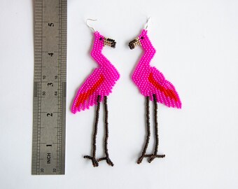 Orecchini Pendenti A Forma Di Fenicottero Per Donna, Lega Rosa, Gioielli Estivi A Tema Uccello, Regalo Tropicale
