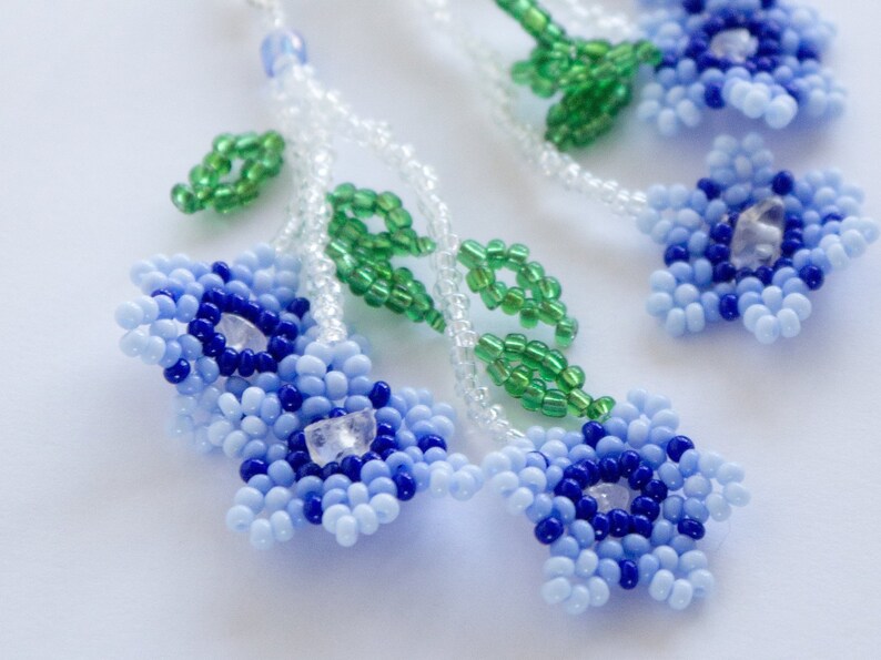 Huichol flower beaded earrings Multicolor Czech seed beads | Etsy