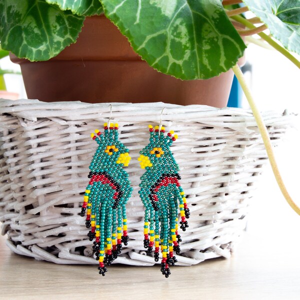 Parrot Earrings Etsy