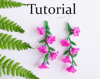 Tutorial de pendientes con cuentas de semillas – Patrón Petunia, tejido de cuentas (PDF)