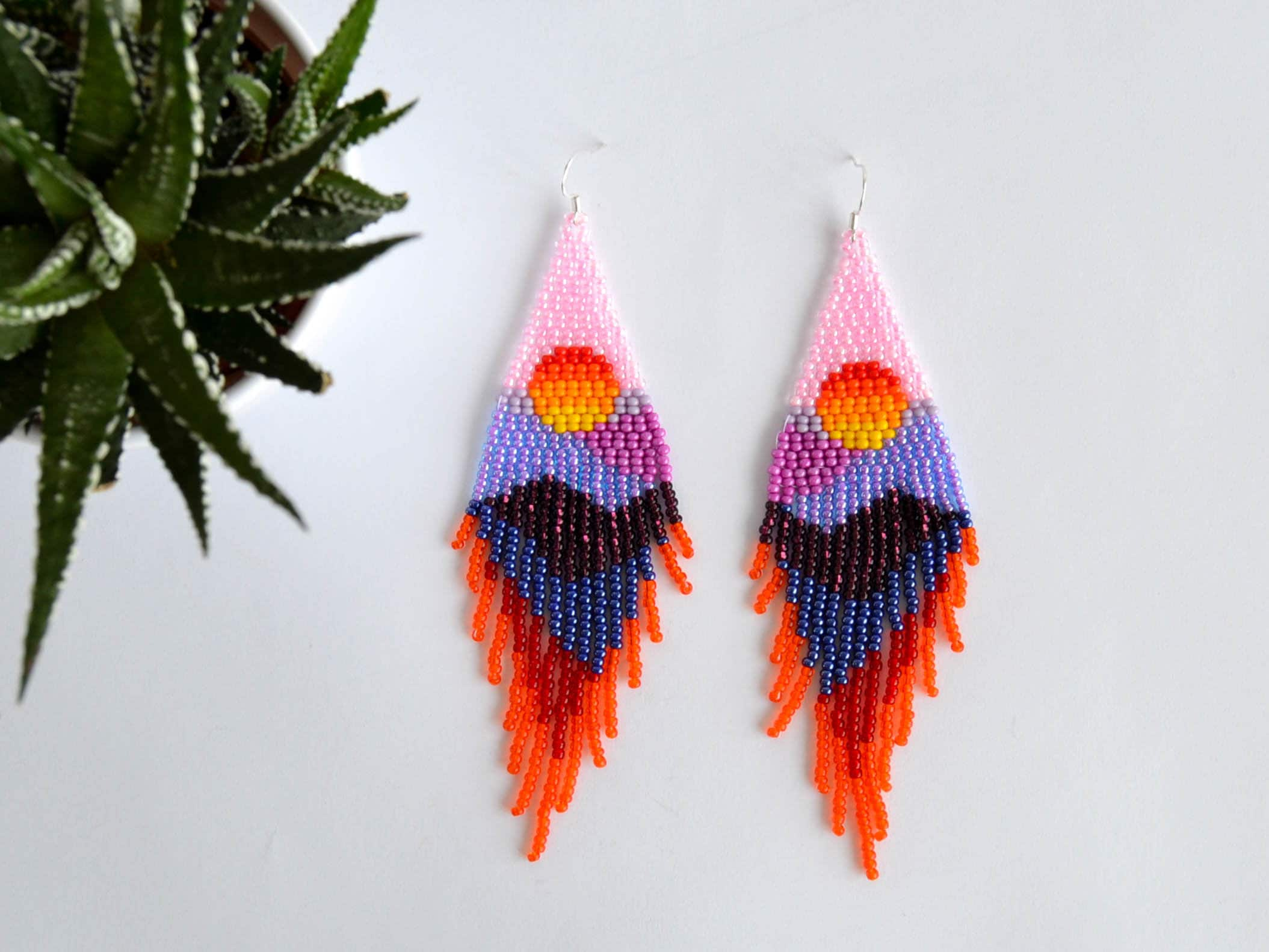 Ocean Sun Fringe Beaded Earrings — Art For The Nations