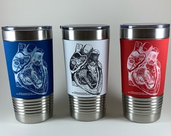 Anatomy Tumbler | Heart Anatomy Gift | Travel Coffee Cup | Cardiology Gift | Surgeon Tumbler | Stainless Steel Cup | Doctor Tumbler | Heart