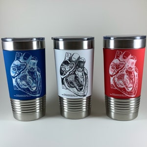 Anatomy Tumbler | Heart Anatomy Gift | Travel Coffee Cup | Cardiology Gift | Surgeon Tumbler | Stainless Steel Cup | Doctor Tumbler | Heart