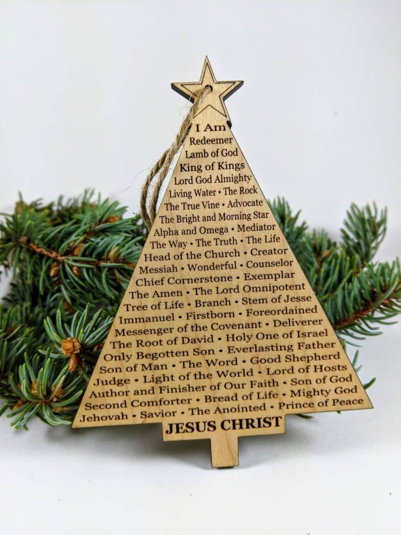 Wood Christmas Tree Ornament Names of Christ Christmas Etsy