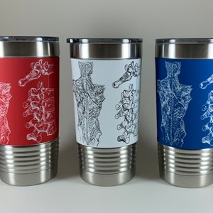 Anatomy Tumbler | Spine Anatomy Gift | Travel Coffee Cup | PT Gift | Chiropractor Gift | Surgeon Tumbler | Spine Art | Orthopedic Gift
