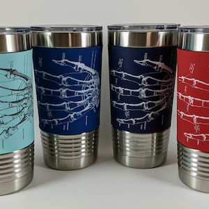 Anatomy Tumbler | Hand Anatomy Gift | Travel Coffee Cup | OT Gift | Surgeon Tumbler | Stainless Steel Cup | Orthopedic Gift | Doctor Tumbler