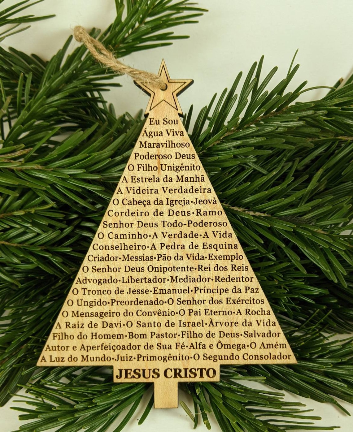 Wood Christmas Tree Ornament Names of Christ Christmas Etsy