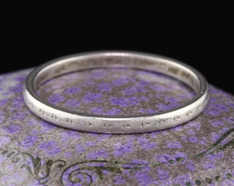 Art Deco Antikschmuck Platin graviert Hochzeit Band - Größe 7