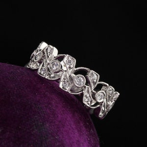 Estate 18K White Gold Diamond Band