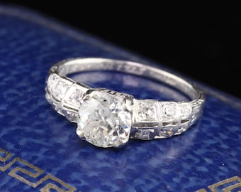 Antique Art Deco Platinum & Diamond Engagement Ring