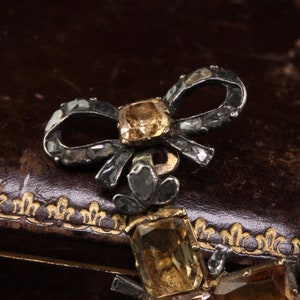 Antique Georgian 18k Gold and Silver Citrine Rose Cut Diamond Cross ...