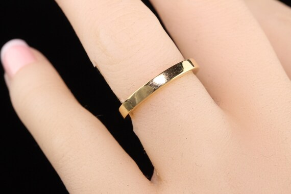 Vintage Estate 18K Yellow Gold Classic Wedding Ba… - image 5